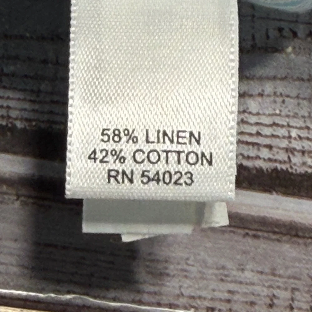 Banana Republic Classic‎ Striped Linen Blend Button Down Shirt Men Size Large